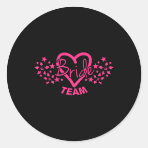 Premium Team Bride Groom Bride Wedding Party Tee Classic Round Sticker