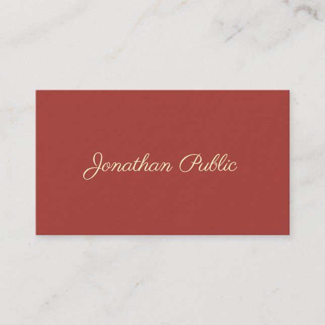 Premium Thick Modern Handwriting Name Template Business Card (Front)