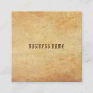 Premium Thick Nostalgic Old Paper Look Template Square Business Card