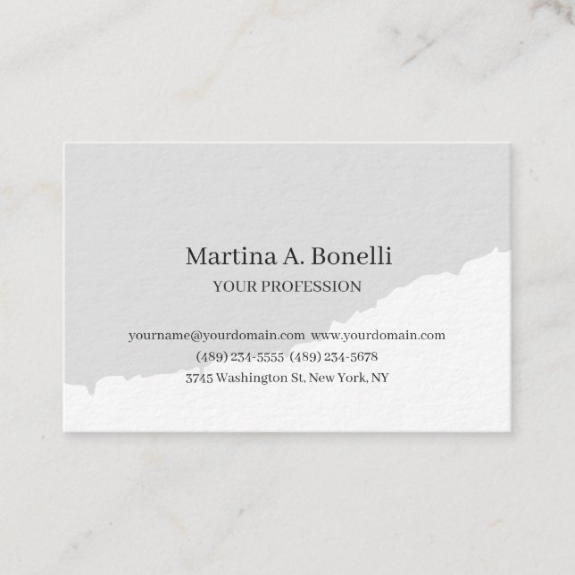 Premium Thick Unique Elegant Plain Simple Special Business Card (Front)