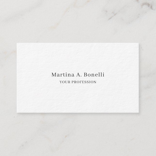 Premium Thick Unique Elegant Plain Simple Special Business Card (Front)
