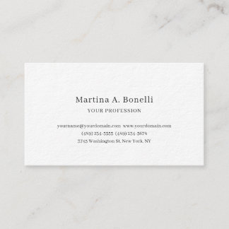 Premium Thick Unique Elegant Plain Simple Special Business Card