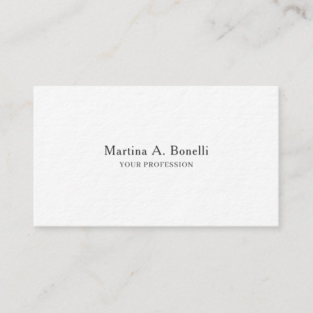 Premium Thick Unique Elegant Plain Simple Special Business Card (Front)