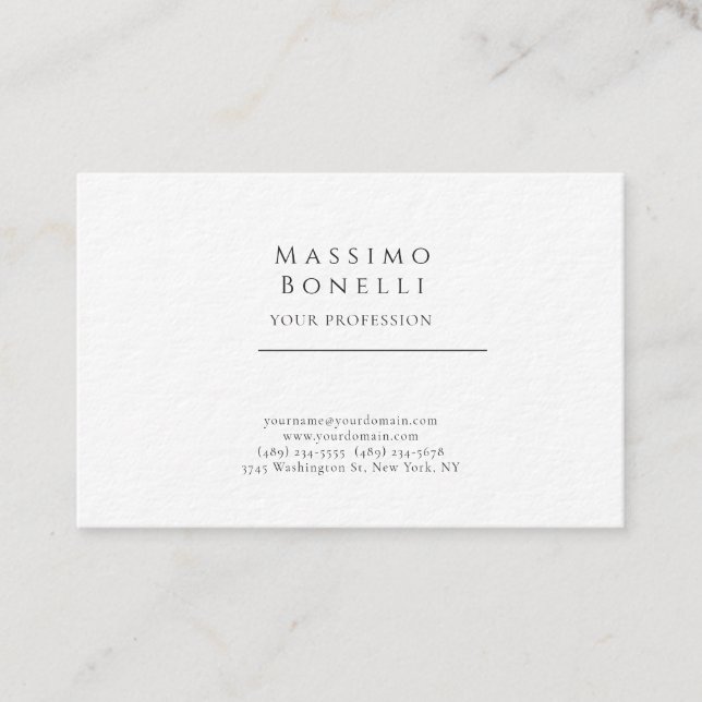 Premium Thick Unique Elegant Plain Simple Special Business Card (Front)