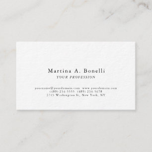 Premium Thick Unique Elegant Plain Simple Special Business Card