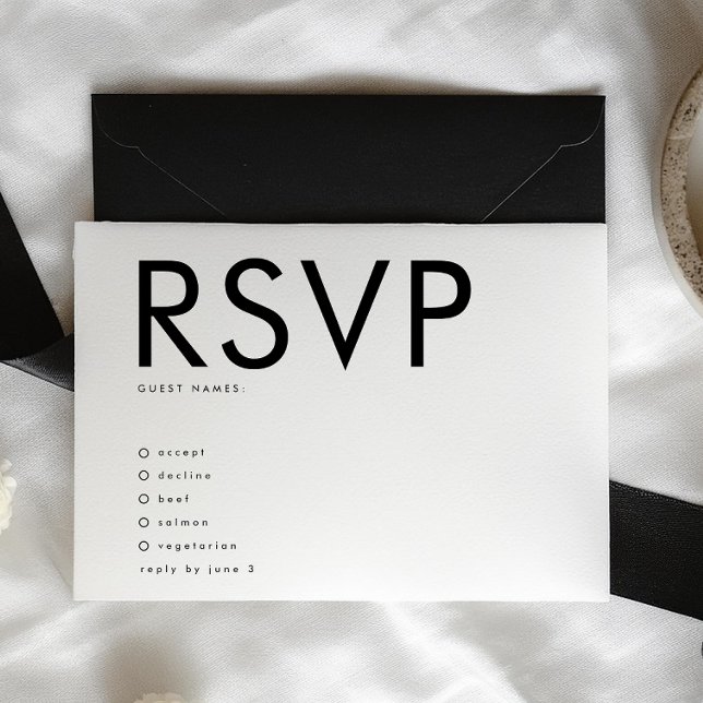 Premium Ultra Modern Bold Big Minimalist Wedding RSVP Card (Creator Uploaded)