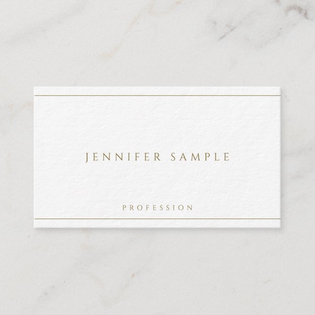 Premium Ultra Thick Faux Gold Text Luxurious Business Card (Front)