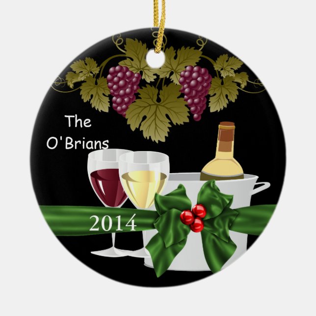 Premium WINE LOVERS 2014 ORNAMENT PERSONALIZED (Front)
