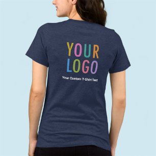 Premium Women’s Navy Blue T-Shirt Business Logo Tri-Blend Shirt