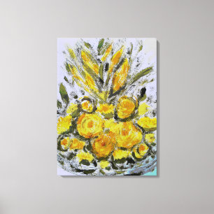 Premium Wrapped Canvas (Gloss) Yellow Rosas