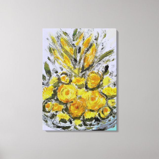 Premium Wrapped Canvas (Gloss) Yellow Rosas (Front)