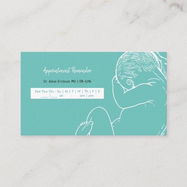 Prenatal Visit Checkup Simple Birthing Baby OB Appointment Card (Front)