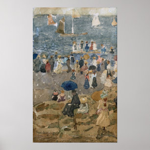 Prendergast - Beach Scene North Shore, Normandy Poster