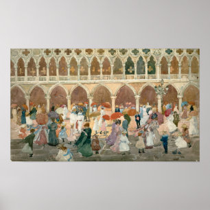 Prendergast - Sunlight On The Piazzetta Poster
