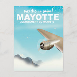 Prendre un avion! Mayotte travel poster Postcard