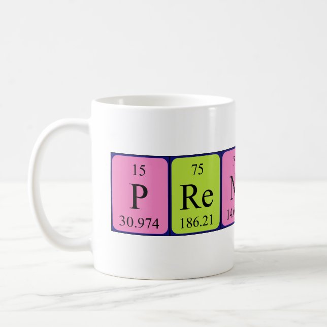 Prentice periodic table name mug (Left)
