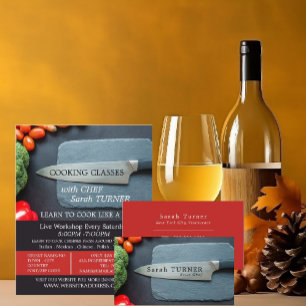 Prep Kitchen & Knife, Chef, Cooking Business Card