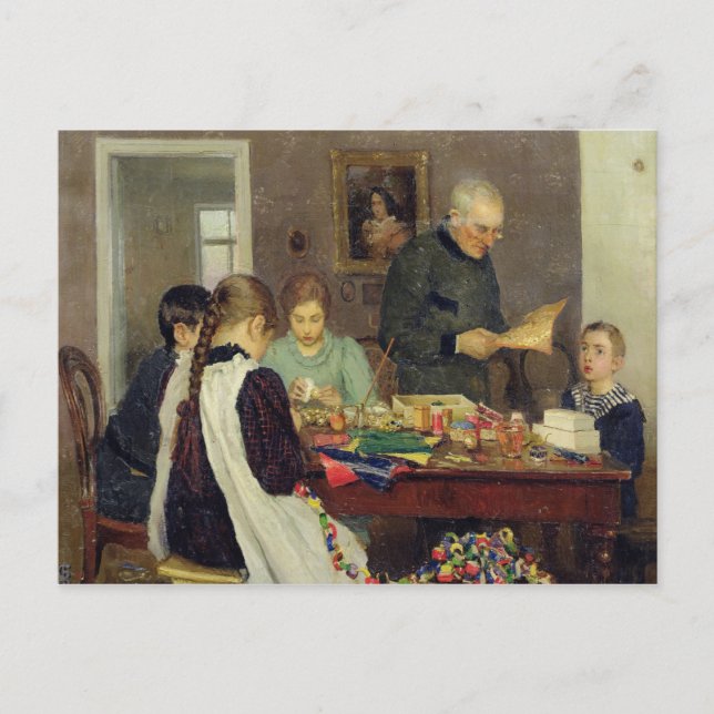 Preparation for Christmas, 1896 Holiday Postcard (Front)