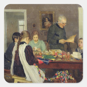 Preparation for Christmas, 1896 Square Sticker