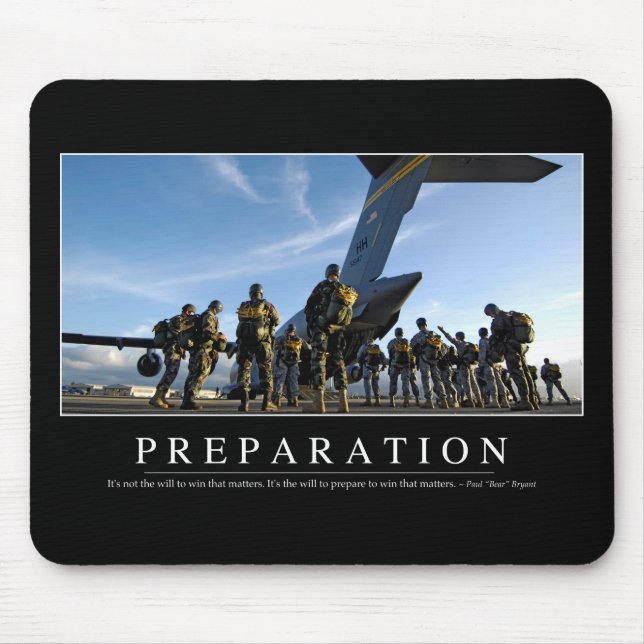 Preparation: Inspirational Quote Mouse Mat (Front)