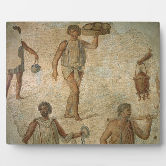 Preparations for a banquet, fragment of marble, li plaque (Front)