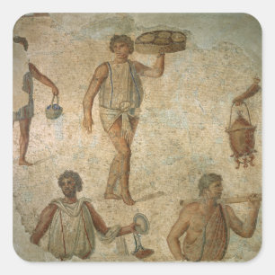 Preparations for a banquet, fragment of marble, li square sticker