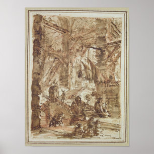 Preparatory drawing for plate number VIII Poster