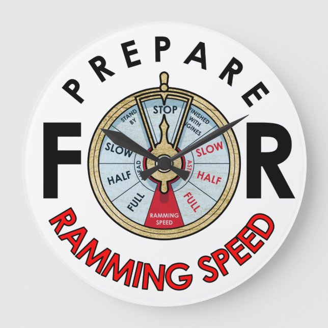Prepare for Ramming Speed Wall Clock (Front)