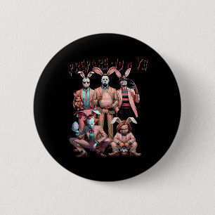 Prepare To Dye Funny Bunny Easter Horror Dyeing Eg 6 Cm Round Badge