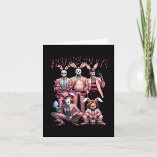 Prepare To Groovy Dye Funny Bunny Easter Horror Dy Card