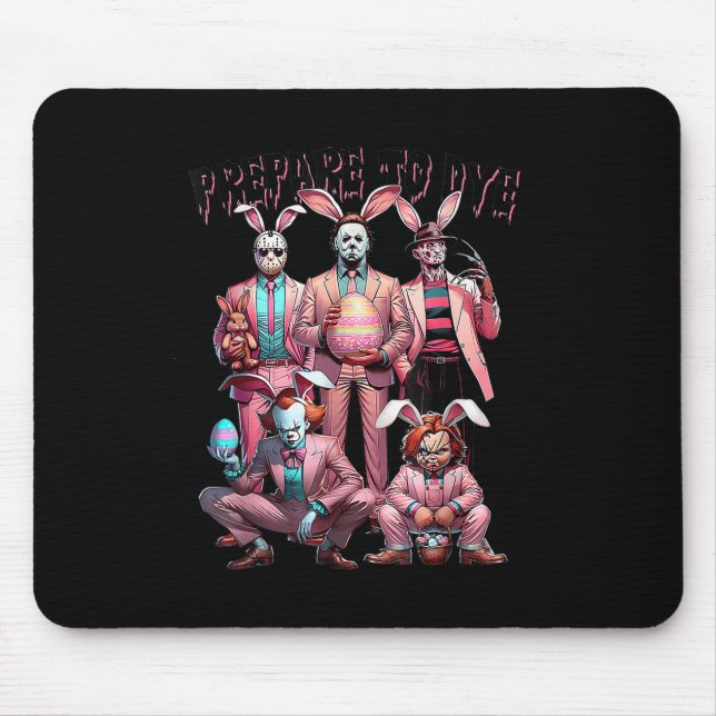 Prepare To Groovy Dye Funny Bunny Easter Horror Dy Mouse Mat (Front)