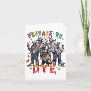Prepare To Retro Dye Horror Easter Bunny Easter Me Card