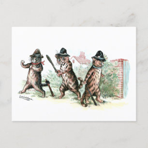 Prepared Cats Louis Wain Postcard