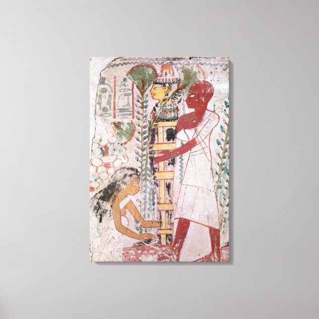 Preparing a mummy for a purification ceremony canvas print (Front)