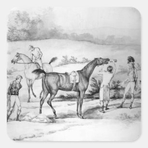 Preparing for a Race Square Sticker