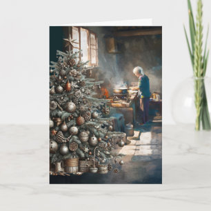 PREPARING FOR CHRISTMAS DINNER CARD