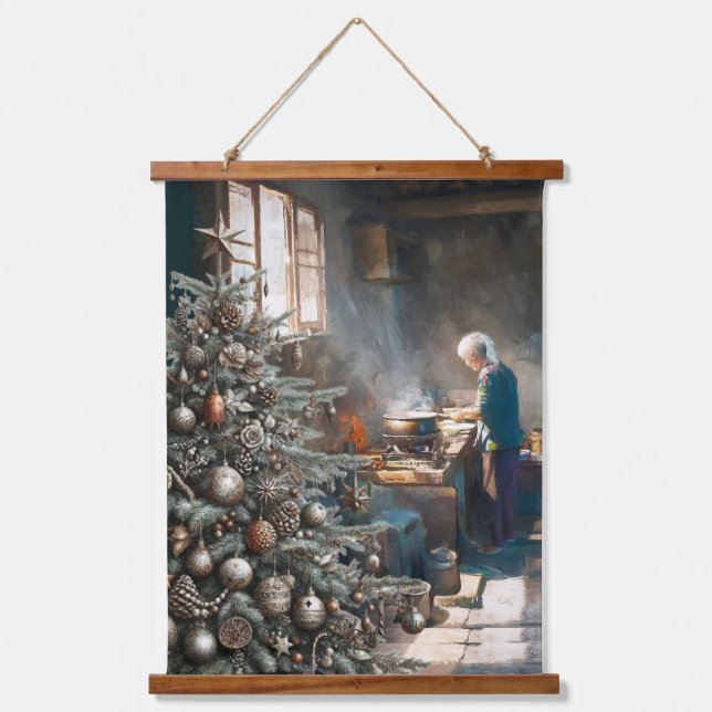 PREPARING FOR CHRISTMAS DINNER HANGING TAPESTRY (Front)
