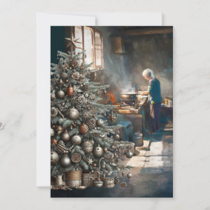 PREPARING FOR CHRISTMAS DINNER HOLIDAY CARD