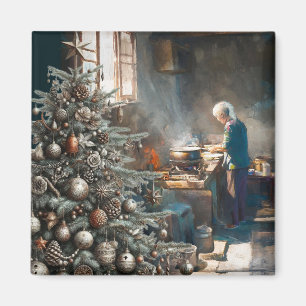 PREPARING FOR CHRISTMAS DINNER MAGNET