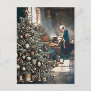 PREPARING FOR CHRISTMAS DINNER POSTCARD