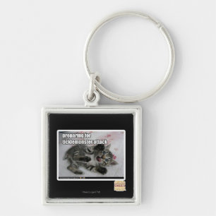 Preparing For Ticklemonster Attack Key Ring