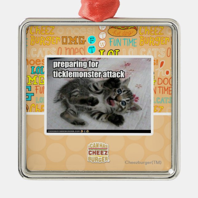 Preparing For Ticklemonster Attack Metal Tree Decoration (Front)