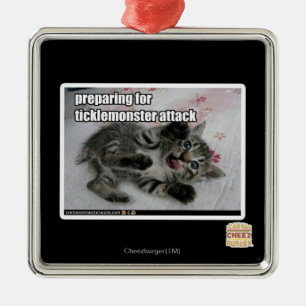 Preparing For Ticklemonster Attack Metal Tree Decoration