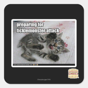Preparing For Ticklemonster Attack Square Sticker