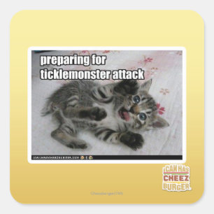 Preparing For Ticklemonster Attack Square Sticker