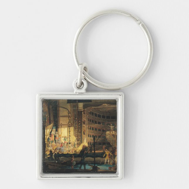 Preparing Scenery in a Theatre Key Ring (Front)