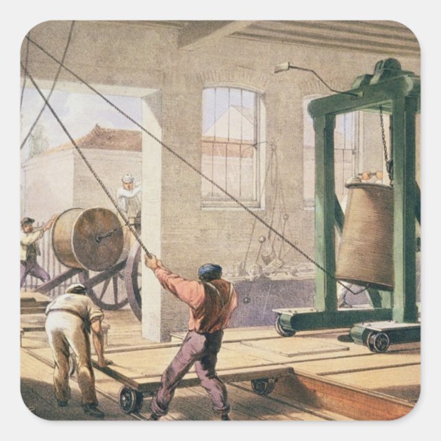 Preparing the Cable, from 'The Atlantic Telegraph' Square Sticker (Front)