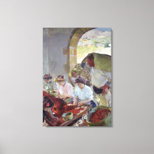 Preparing the Dry Grapes, 1890 Canvas Print