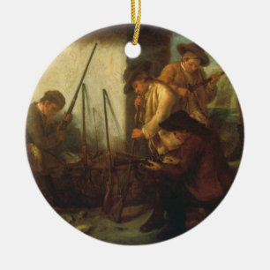 Preparing the Guns (oil on canvas) Ceramic Tree Decoration