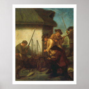 Preparing the Guns (oil on canvas) Poster